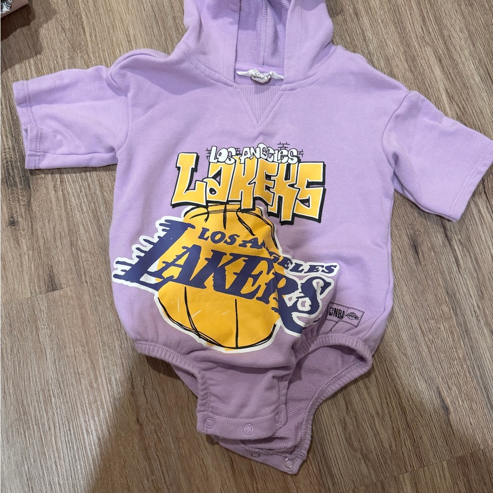 Kids Lakers Bodysuit in Lavender